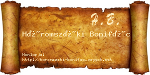 Háromszéki Bonifác névjegykártya